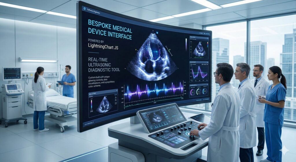 Medical professionals using advanced ultrasound technology.
